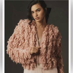 Anthropologie NWT Pink Fuzzy Jacket